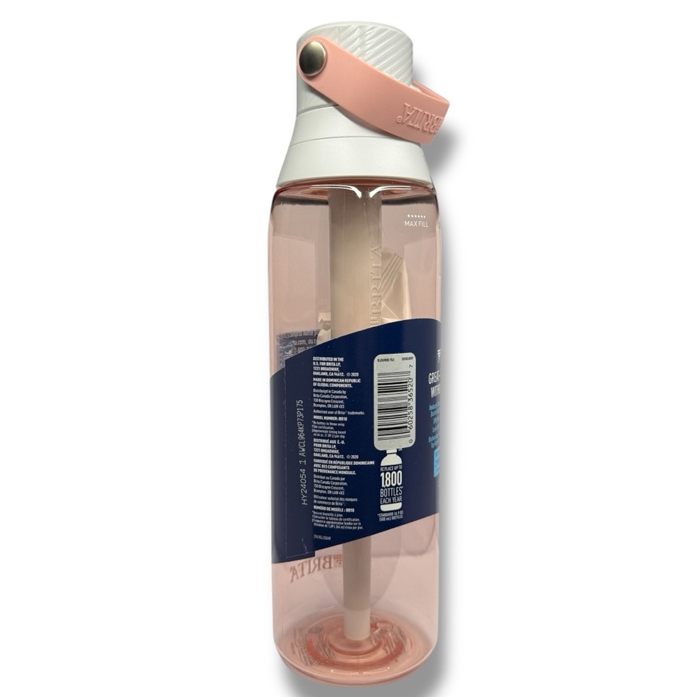 Brita Premium Filtering Water Bottle with Straw 5 Filters Total Blush Pink 26 oz - Picture 9 of 14
